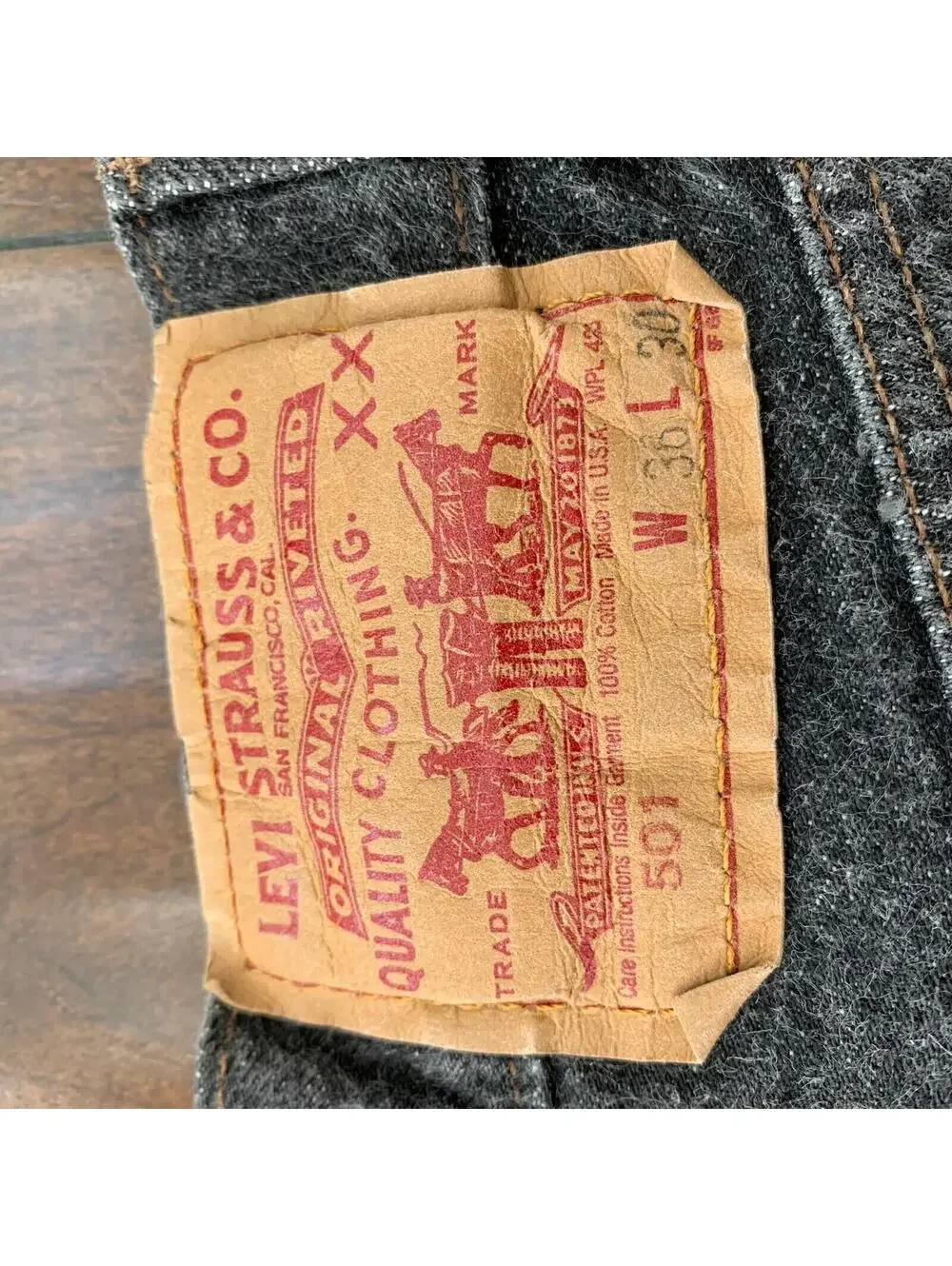 Levis 501 Vintage 90s Straight Leg XX USA Jeans 36x30 Black Wash Act 32x26